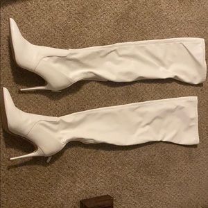 Steve Madden thigh high white boots